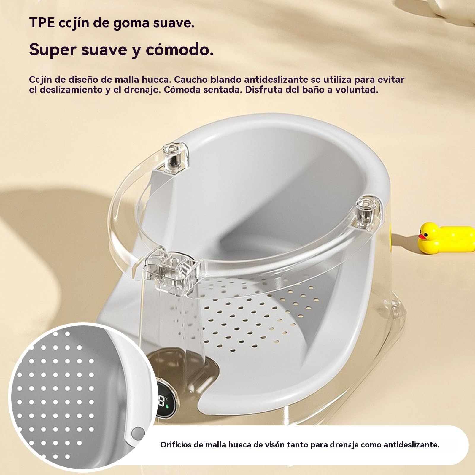 Seggiolino per Bagnetto Sedia da Bagno Antiscivolo con Sensore di | Accessorio Sicurezza per Doccia Bambini Ideale per Casa Viaggi Compleanni e Regali