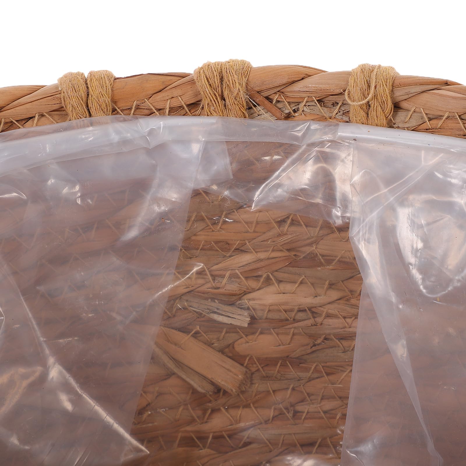 Cesto Intrecciato Decorativo in Paglia Naturale per Piante e Fiori, Contenitore Multiuso Resistente per Interni, Vaso Portaoggetti Rustico per Soggiorno, Dimensioni 29x22 Cm