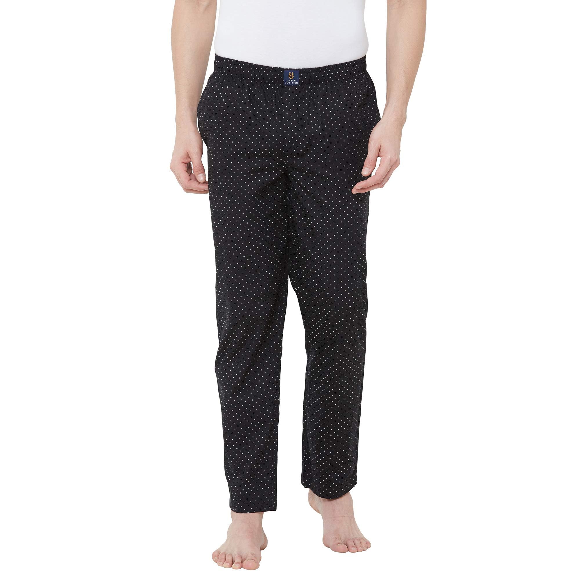 100% Cotton Comfortable Men's Lounge Pants Leisure-Wear with an Elastic Waist-Band and Regular Fit -Machine Washable Stay at Home Pyjama - Expert Featuring A Plush to The Touch Feel