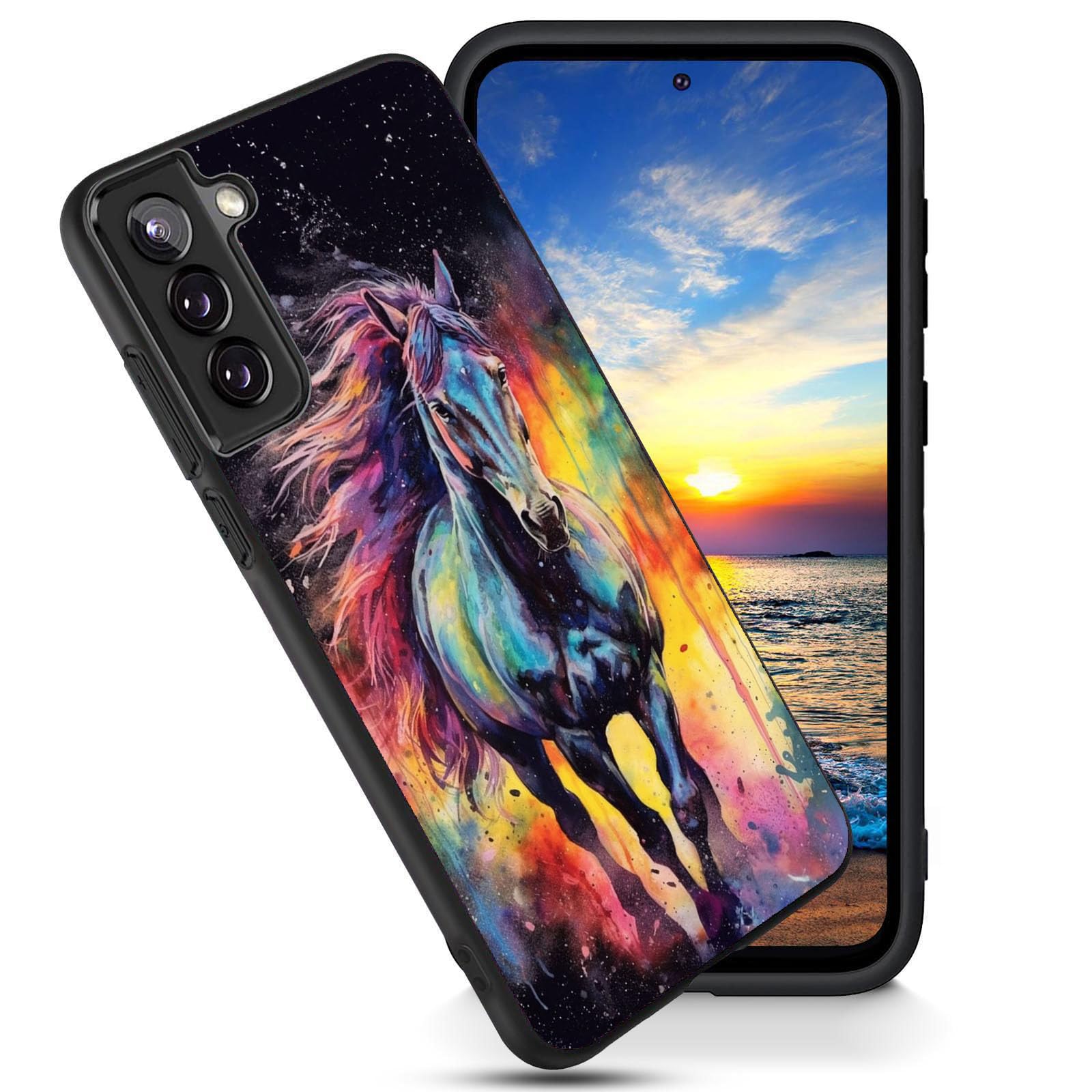 FGDRFGRW Designed for Galaxy S24 Plus Case,Soft Frosted TPU Ultra Thin Cover,Shock-Absorption,Anti-Scratch Protective Case for Samsung Galaxy S24 Plus 6.7",Horse