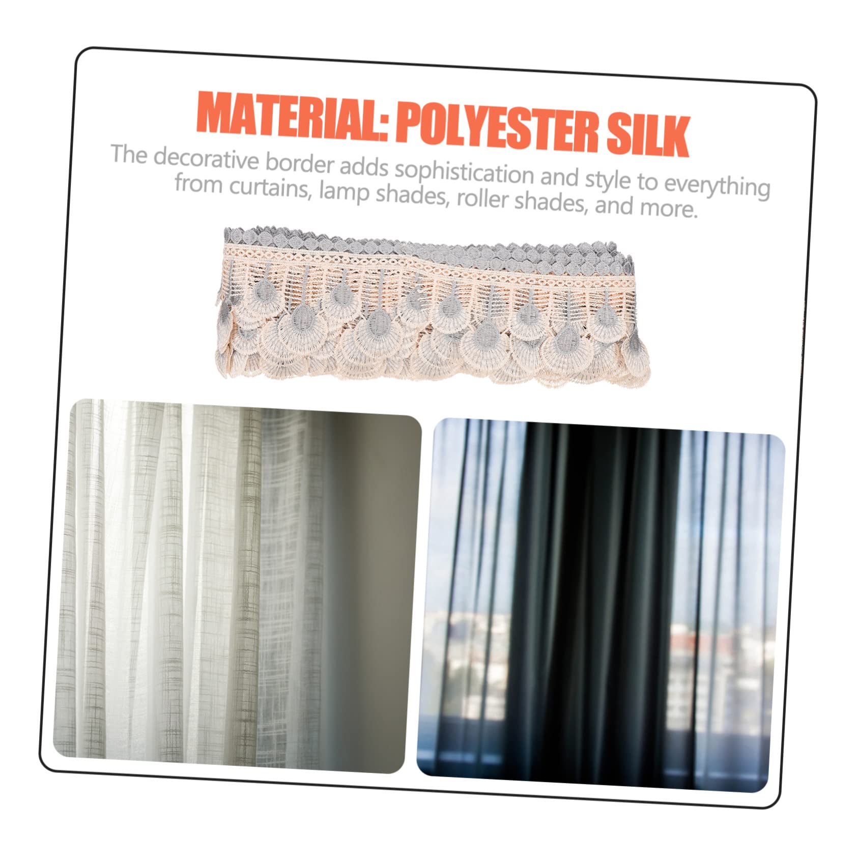HOMSFOU Nastro Decorativo per Tende in Tulle Bordi Mantovana Materiale per Tende Fai da Te Passamaneria per Cucire