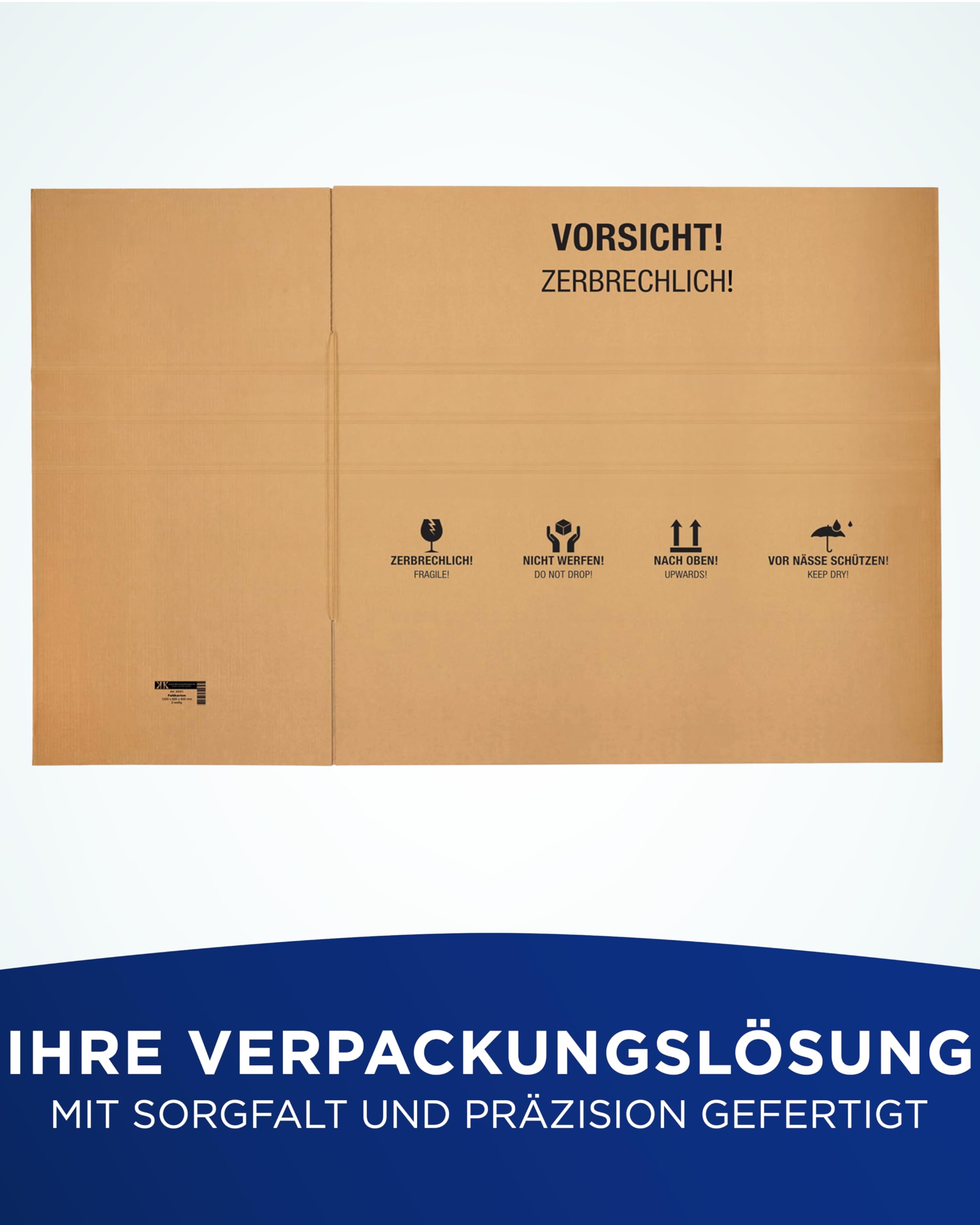KK Verpackungen Versandkartons 1200 x 600 x 600 mm Braun 2-wellig (Innenmaß 1186 x 586 x 575 mm) | 150 Stück, Große Faltkartons Kartons geeignet für Versand als DHL Paket (KK01)