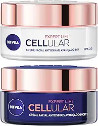 NIVEA KIT Creme Facial Cellular Lift Dia (50ml) + Creme Facial Cellular Lift Noite (50ml), Kit Antissinais