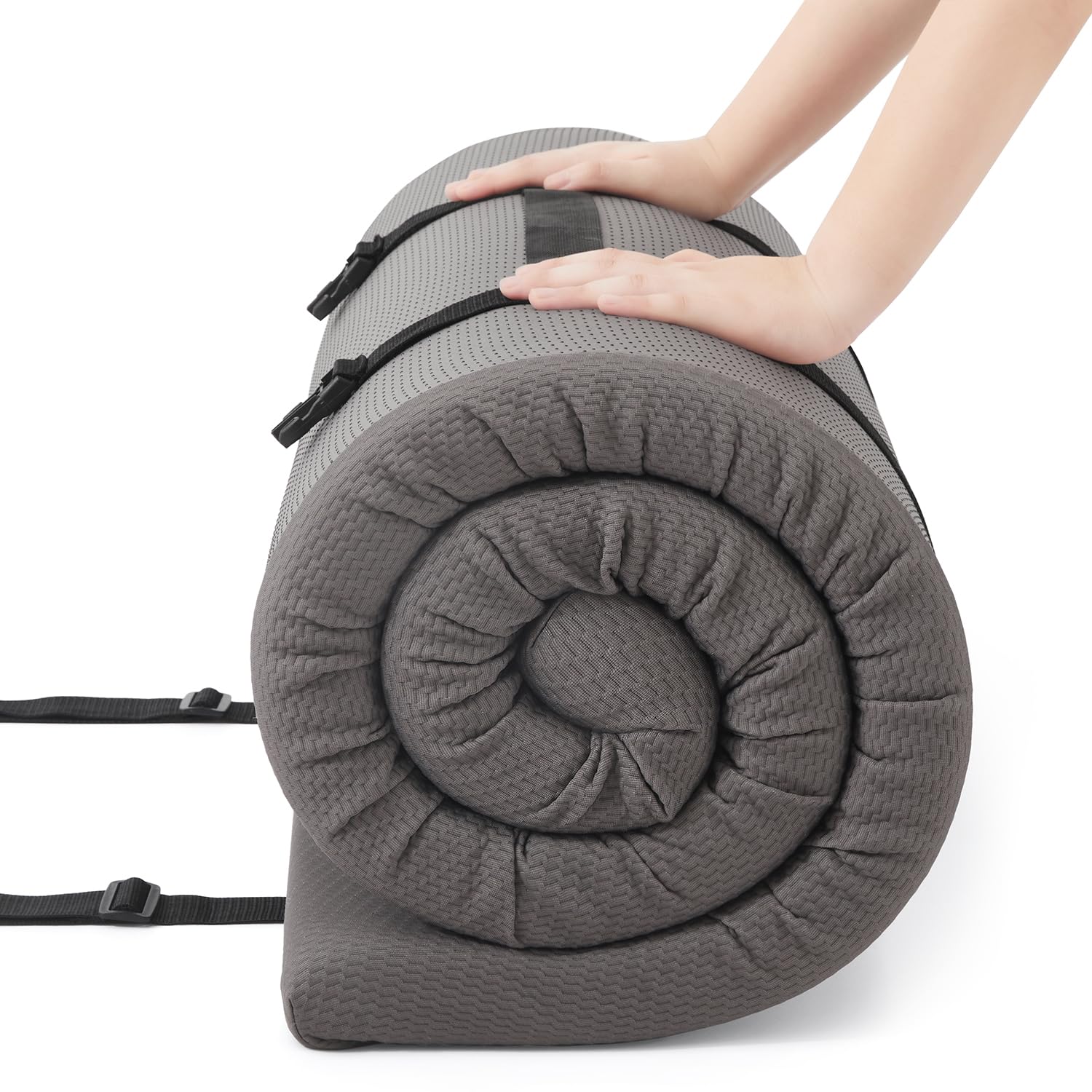 Jamdok Schaumstoff-Matratzenauflage für Campingbett, Automatratze, Sofa, aufrollbare Bodenmatte, faltbare Schlafmatte, tragbar, Grau (190 x 75 x 5 cm)