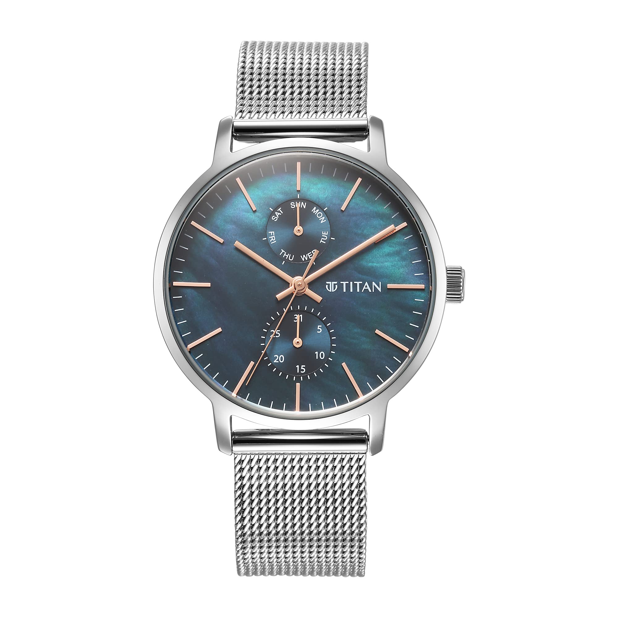 Titan Workwear Slimline Analog Mother of Pearl Dial Stainless Steel Strap Watch for Women-95143SM01 (B0BRHKKDCW) Amazon Price History, Amazon Price Tracker
