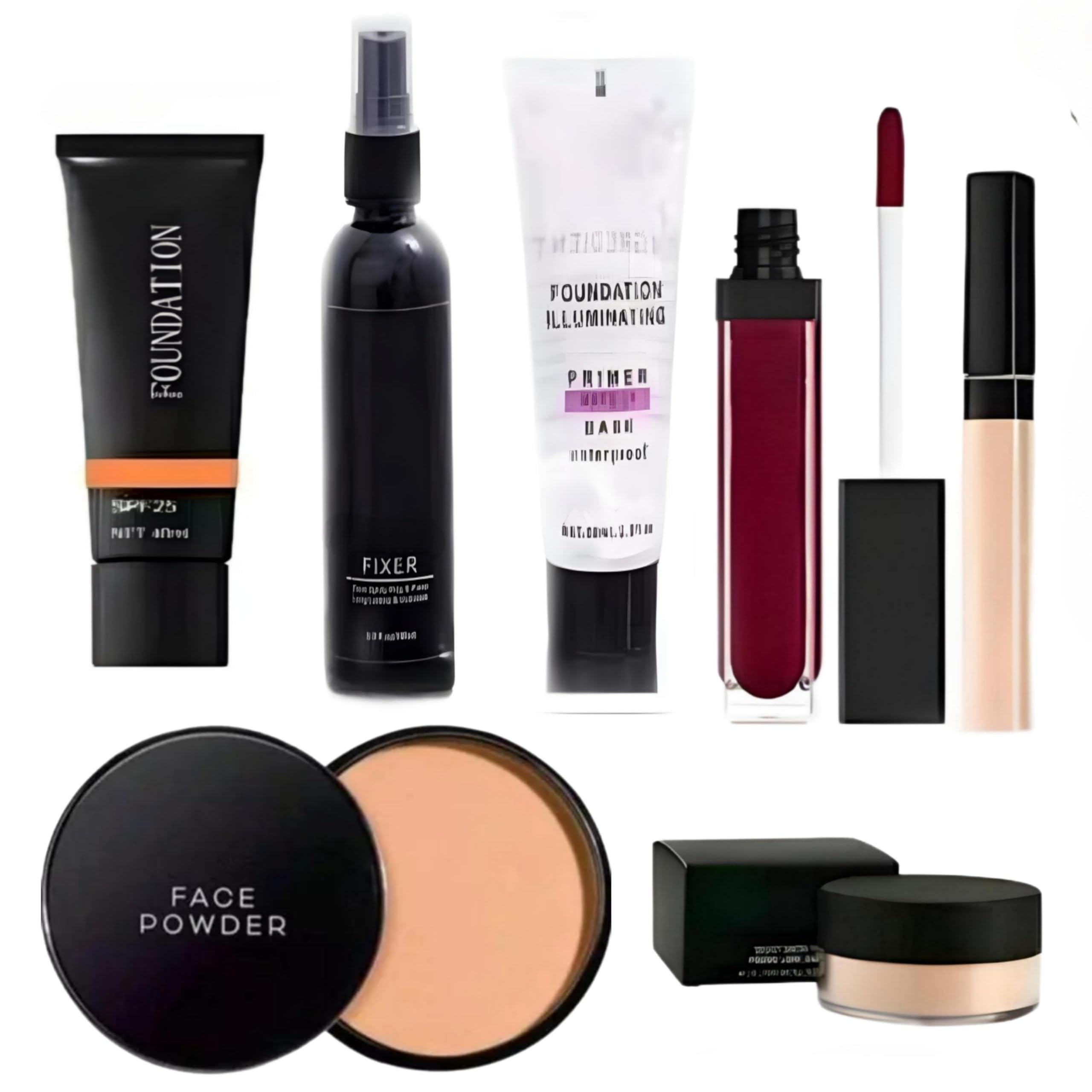 M/S DALIP & SONS All Makeup Products 4 in 1 Combo Set lipstick Face Powder Concealer Foundation Foundation Illuminating Loos Powder Fixer Pack of 7-image-41