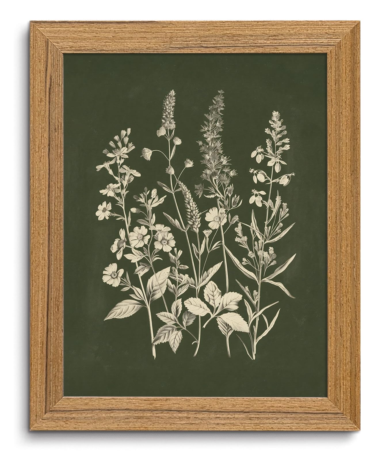 Photo 1 of JQ7OL Botanical Wall Art, 8x10 Inch Framed Green Plant Print