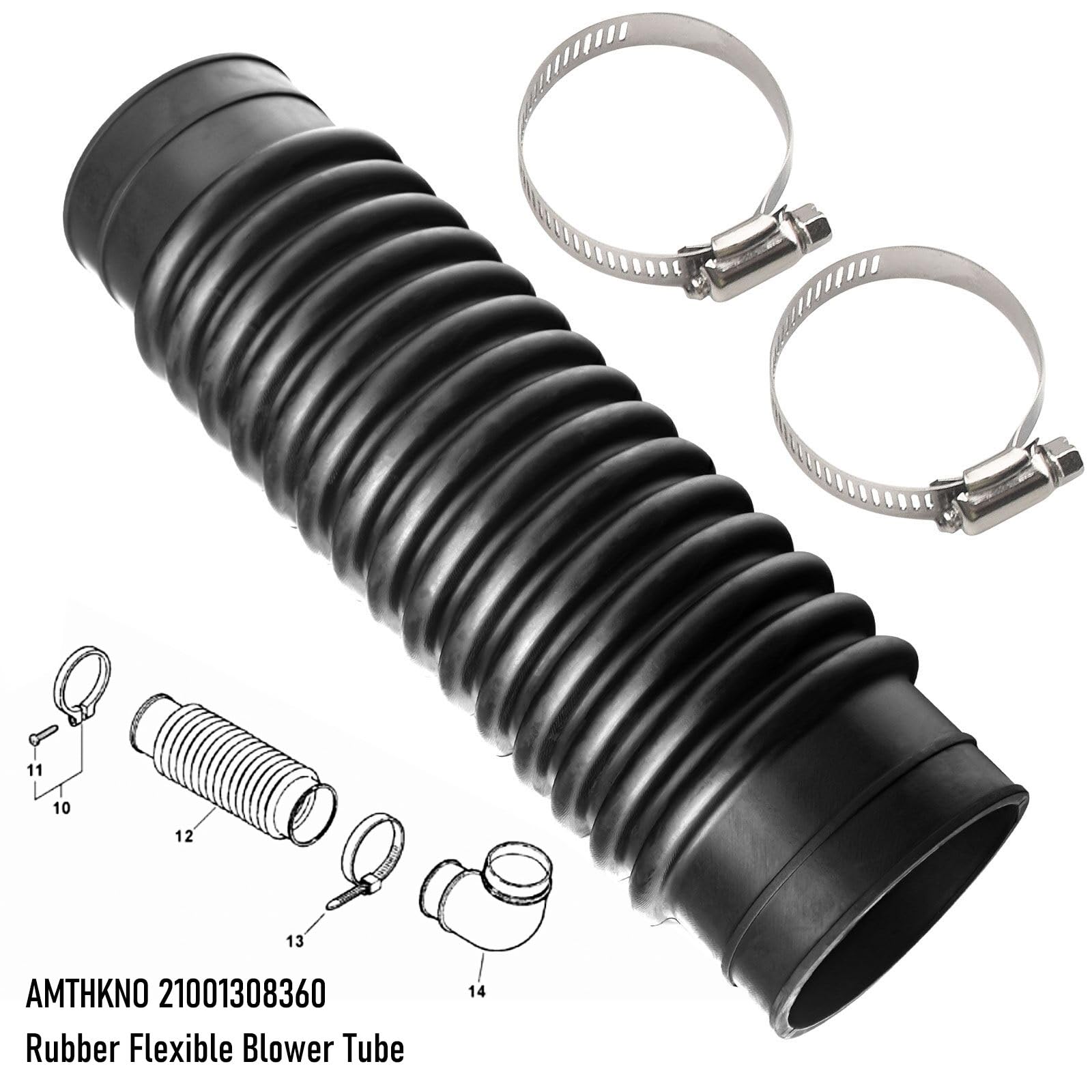 21001308360 Tuyau de souffleur flexible avec lunettes pour Echo PB-4600, PB-460LN, PB-461LN, PB-46HT, PB-46LN, PB-600, PB-6000 - Remplace 210013-08360, 21001308260 0