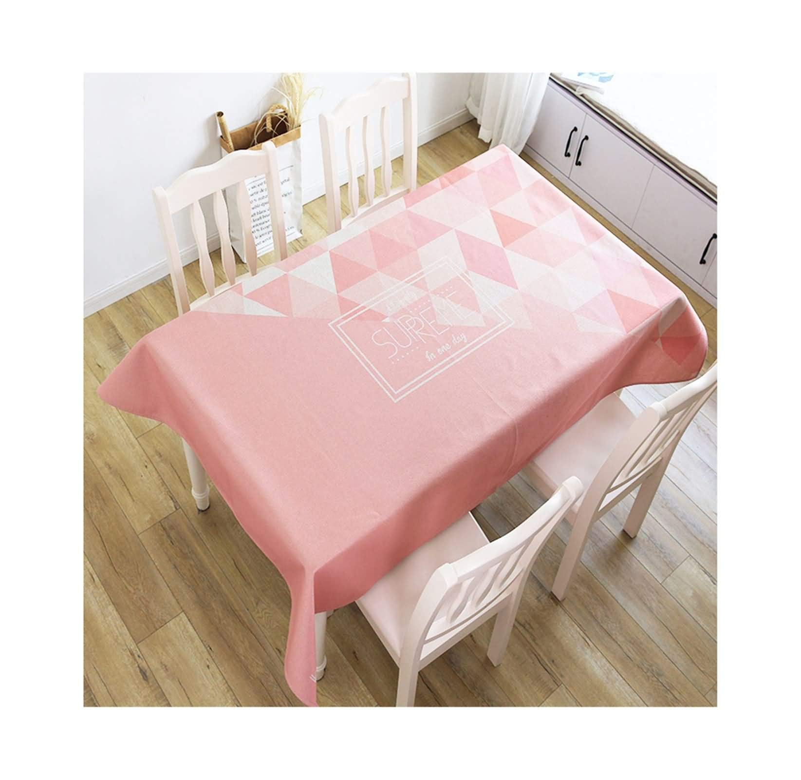 Nappe coton lin picnic triangles géométriques 140x140cm moderne