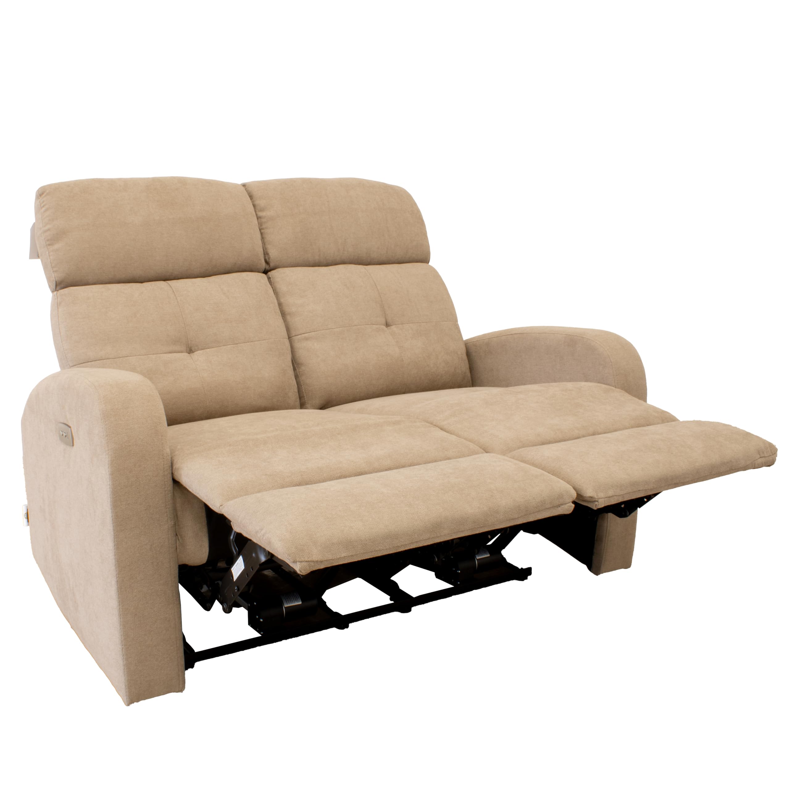 GARDENIA Elektrisches Sofa mit Verstellbarer Rückenlehne, Basis: Metall, Taupe, 130 x 77 x 104 cm