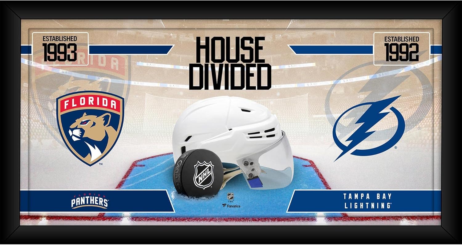 Florida Panthers vs. Tampa Bay Lightning Framed 10" x 20" House Divided Hockey Collage - NHL Team Plaques and Collages