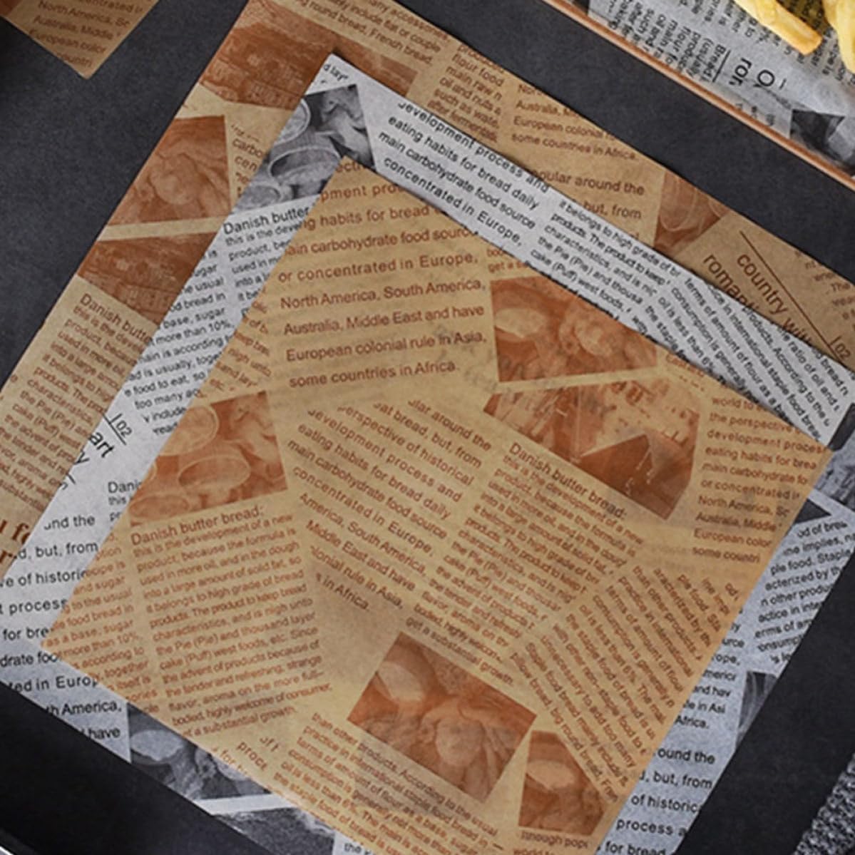 KICHOUSE 500 Piezas de Papel para Hornear Resistente al Aceite Absorción de Grasa y Material de Pulpa de Madera para Envolver Snacks y Sandwiches Hogar