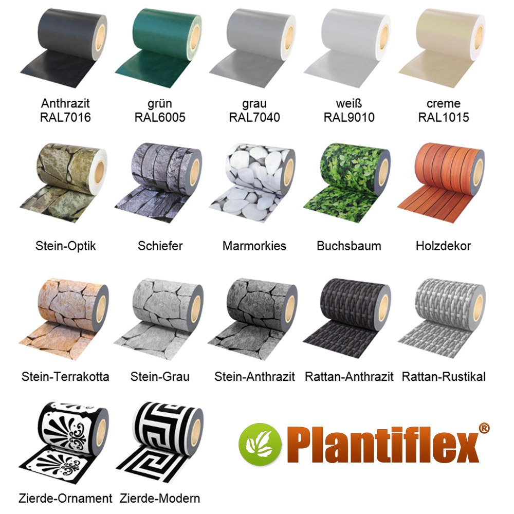 Sichtschutz Rolle 35m Blickdicht PVC Zaunfolie Windschutz für Doppelstabmatten Zaun (Stein-Terracotta)