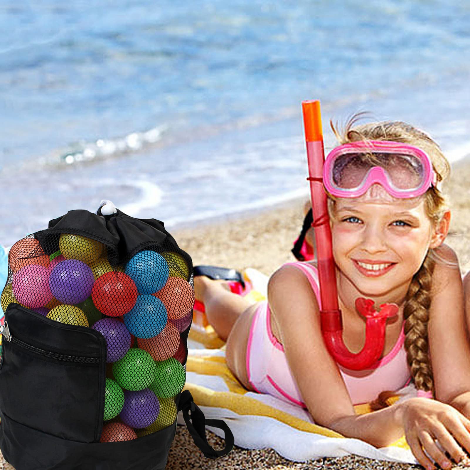 Bolsa Playa Rejilla OHREN Bolsa De Playa Grande De Malla Para