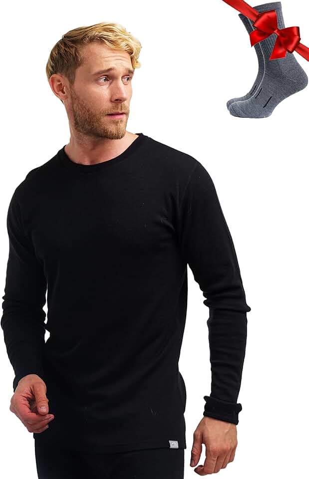 Merino.tech Merino Wool Base Layer - Mens 100% Merino Wool Long Sleeve