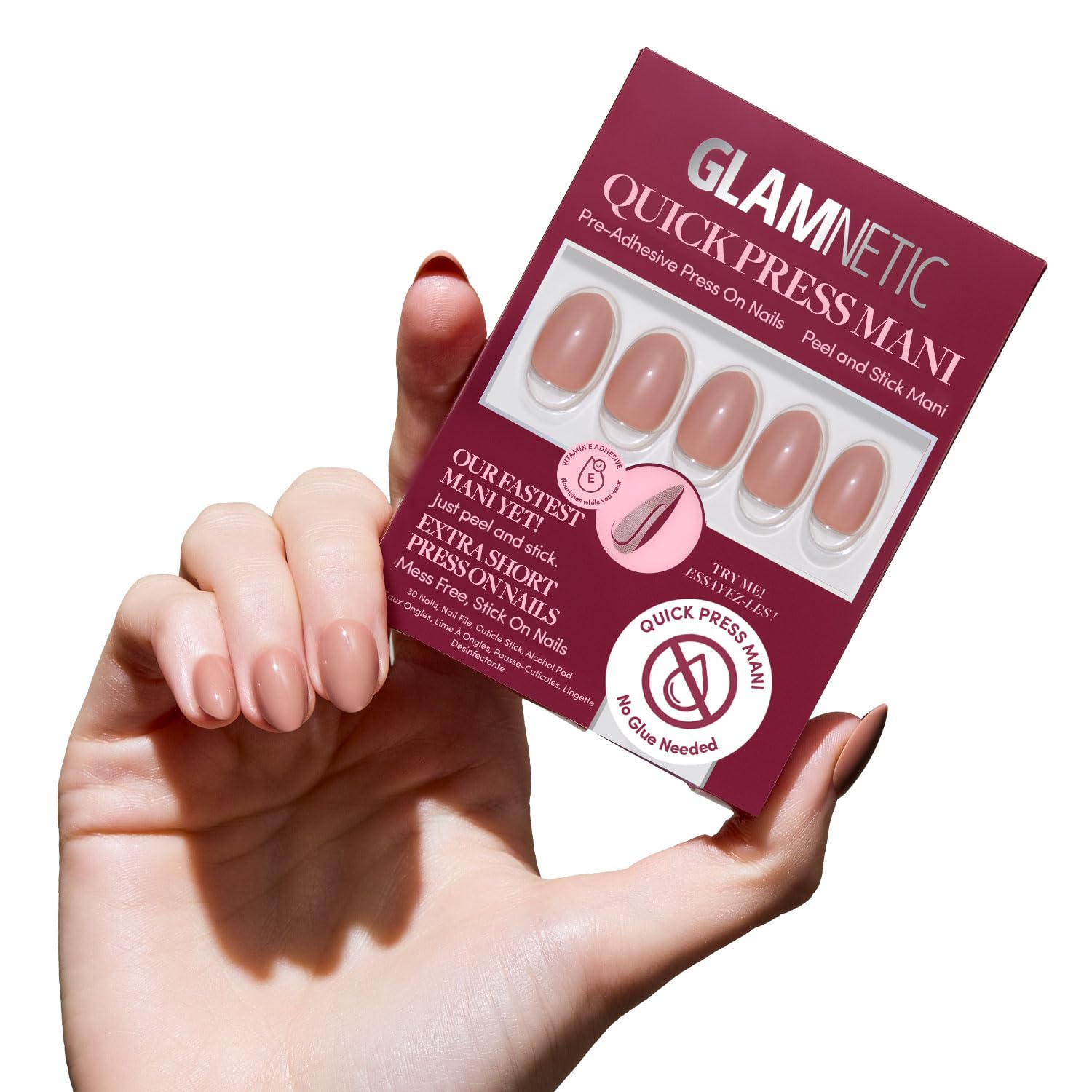 Photo 1 of Glamnetic Press On Nails- Quick Press No Glue Mani Extra Short Oval 30pc