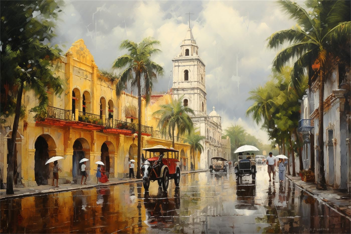 ELdtec City Dominican Republic - Santo Domingo Art Palace Oil Painting Poster Modern Canvas Wall Art Decor Aesthetic Poster Home Living Room Bedroom Bathroom Wall Room Decor Gift (unframed,12x18inch)