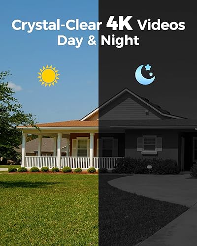 Miniatura 4 de XMARTO Sistema de cámara de seguridad PoE de seguimiento automático de 8 canales 4K H.265, zoom panorámico, juego de 4 cámaras de vigilancia con