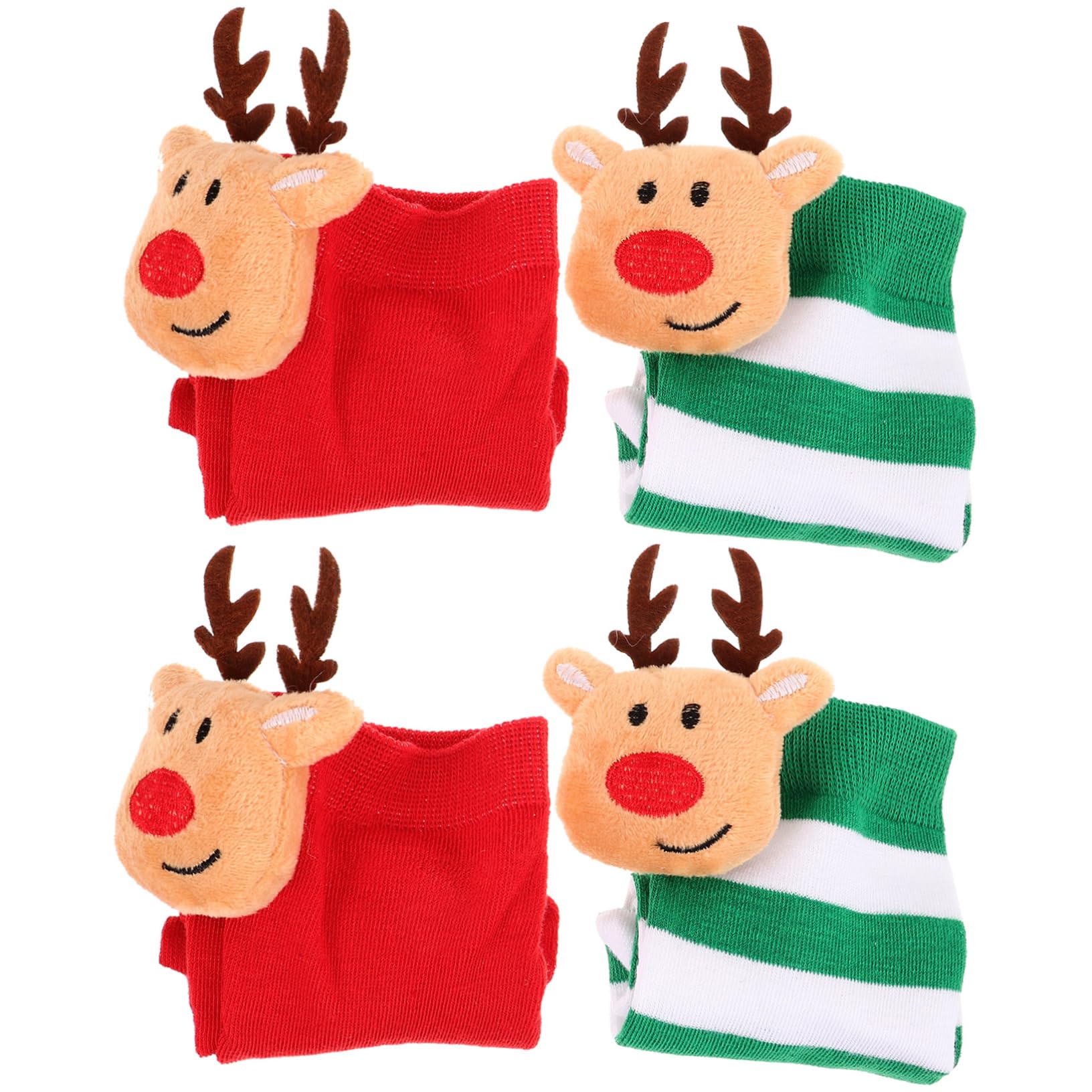 Cabilock 8paare Weihnachtsstrümpfe Lustige Cartoon-socken Für Feiertage Geschenkidee Für Junge Mädchen Rentier- Gemütliche Und Strapazierfähige Designs Für Festliche Anlässe