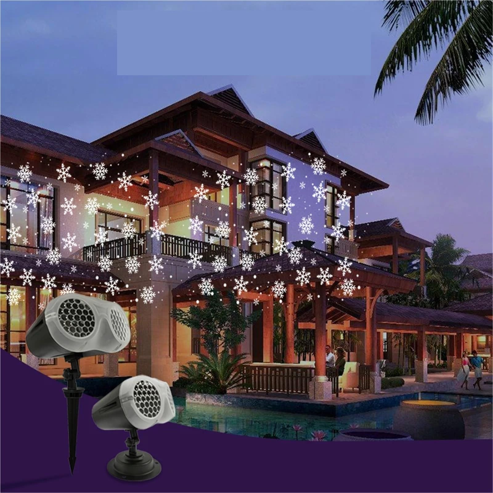 Lampada proiettore di fiocchi di neve a forma di gufo con LED a forma di fiocco di neve for Natale