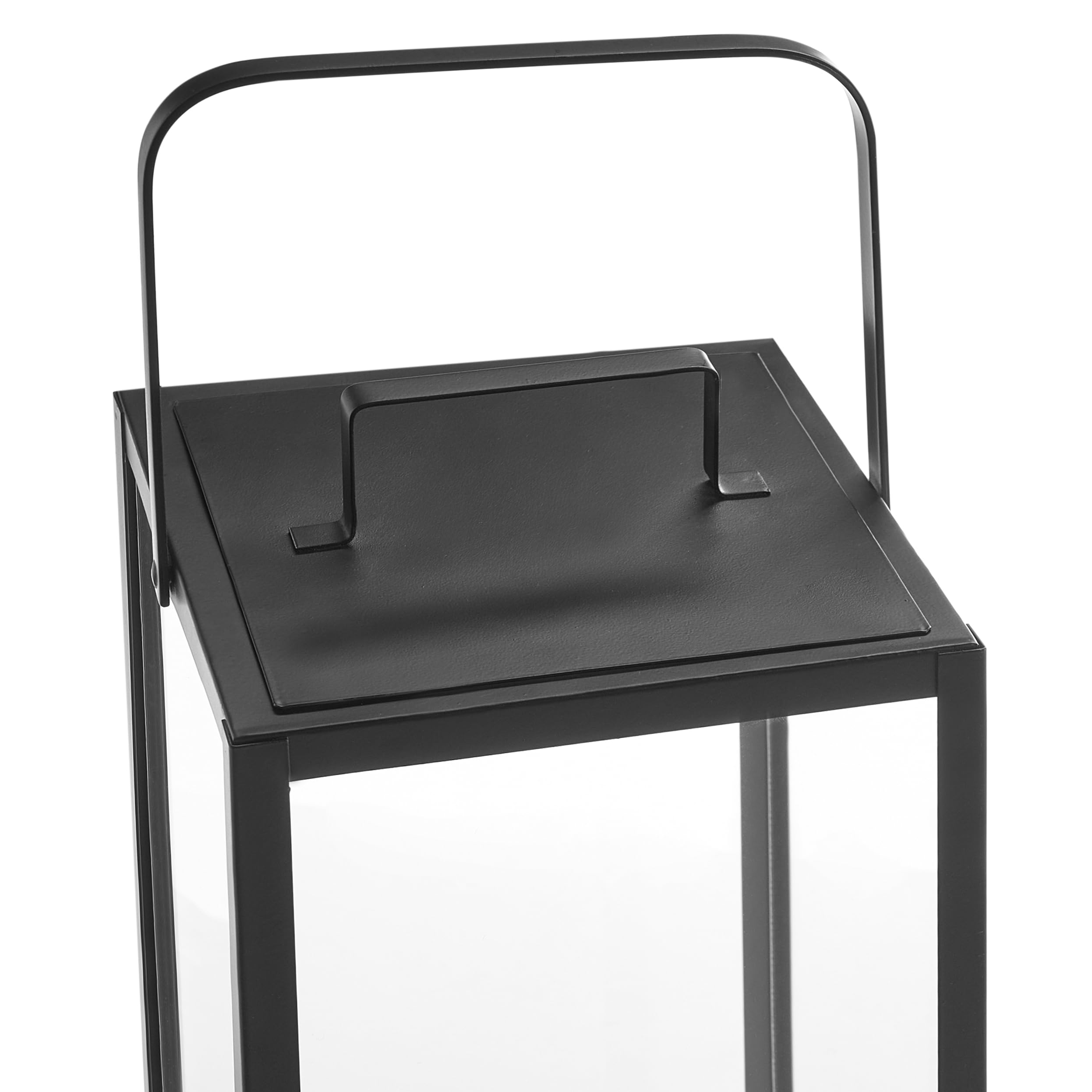 Windlichtlaterne Laterne Dekolaterne schwarz Metall Glaseinsatz H: 41 cm Lepar