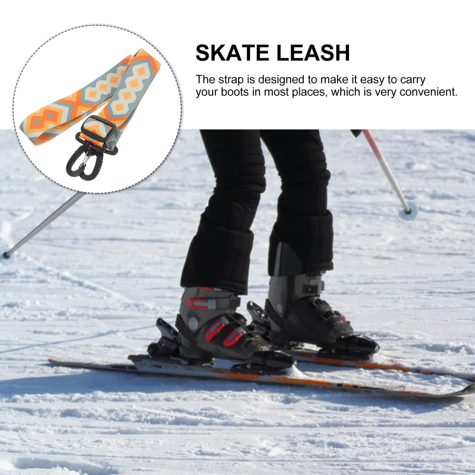 Yardwe 2pcs Cross Country Ski Straps Booster Straps Ski Boots Leash for Carrying