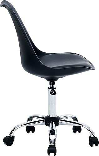 Miniatura 5 de Porthos Home Yui - Silla de oficina sin brazos, asiento de plástico resistente al agua y a las manchas con cojín tapizado de poliuretano, patas de