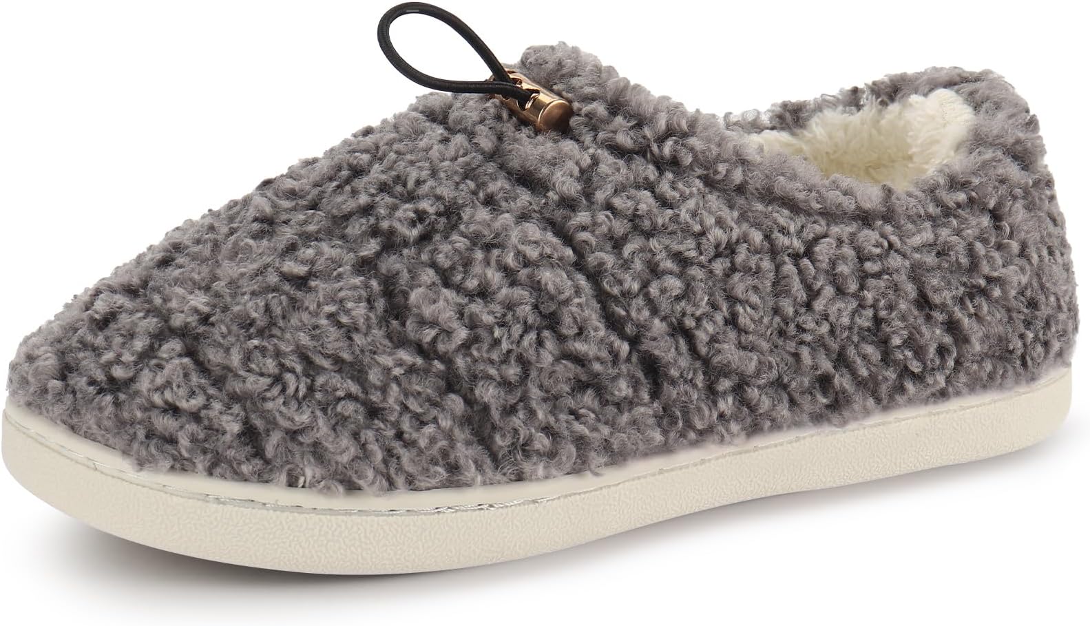 IbeautiWomens Slippers Memory Foam Fuzzy Loafer Slippers for Indoor Outdoor House Shoes with Drawstring