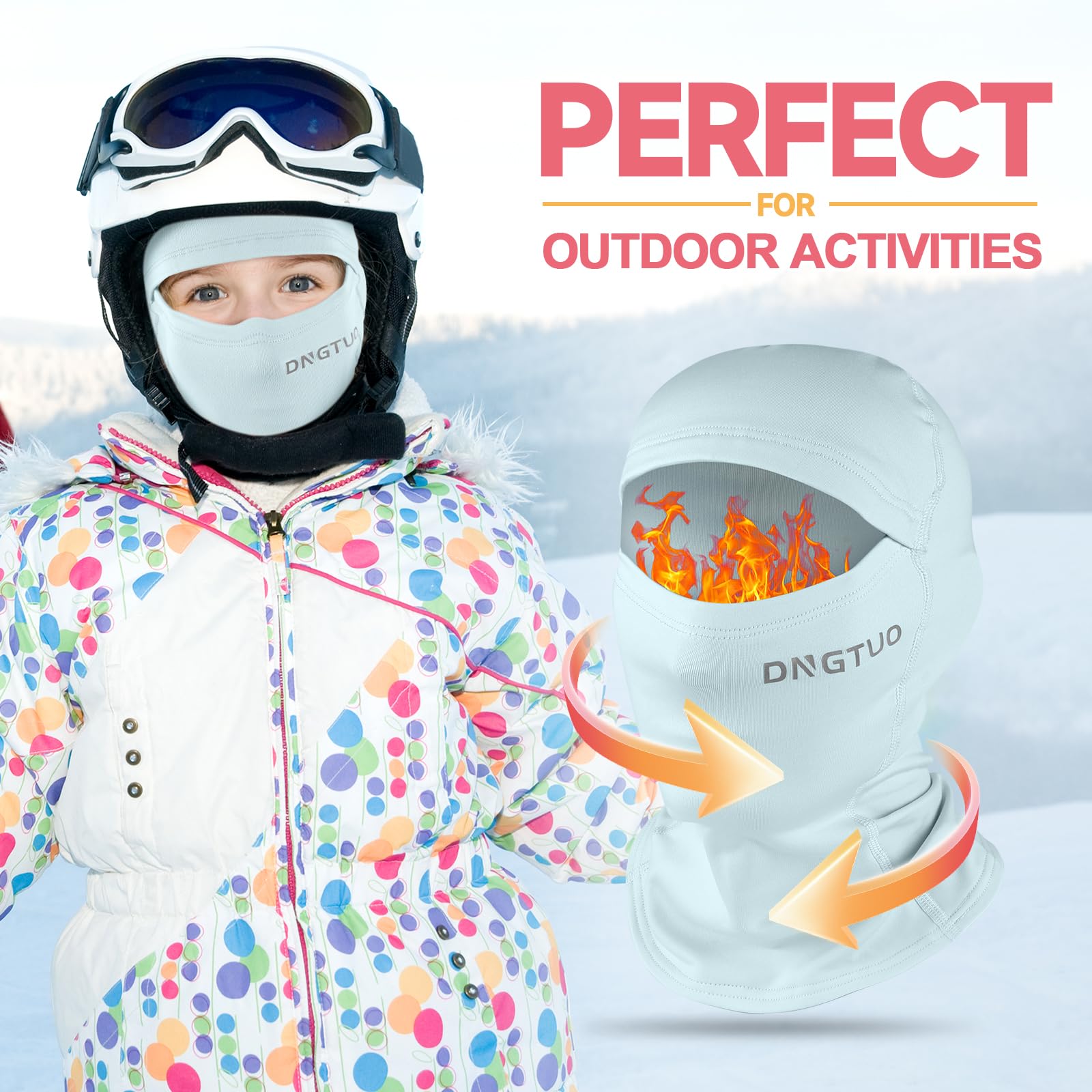 Pasamontañas Térmico Invierno Niños 4-12, Multifunción Prueba de Viento Forro Polar Cálido Máscara de Esquí de Ciclismo Sombreros Gorro con Calentador de Cuello, Mascarilla para Niños Niñas