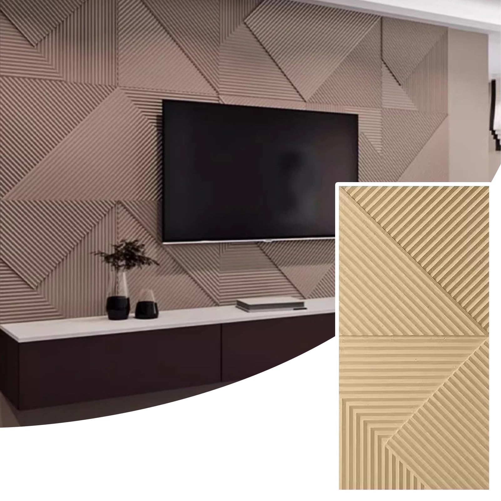 Revestimiento de acento recortable en relieve poliuretano 3D para alta decoracion