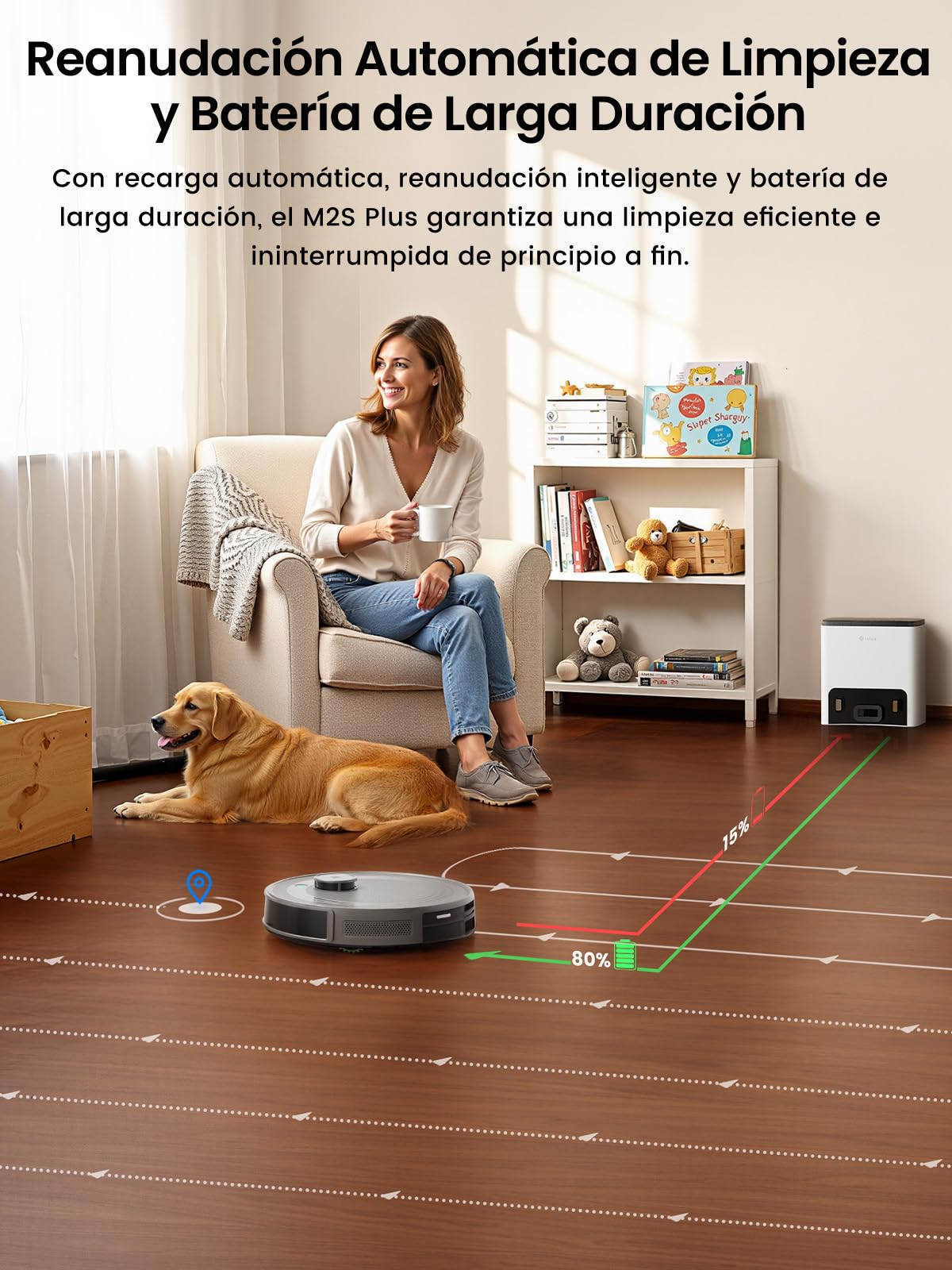 Lefant M2S Plus Robot Aspirador y Fregasuelos 10 000pa, 240min, Autolimpieza 75 Días, Navegación LiDAR dToF, Evasión Obstáculos PSD 190°, Mapeo Inteligente Aspiradora Robot, App/Alexa/Iwatch, Gris