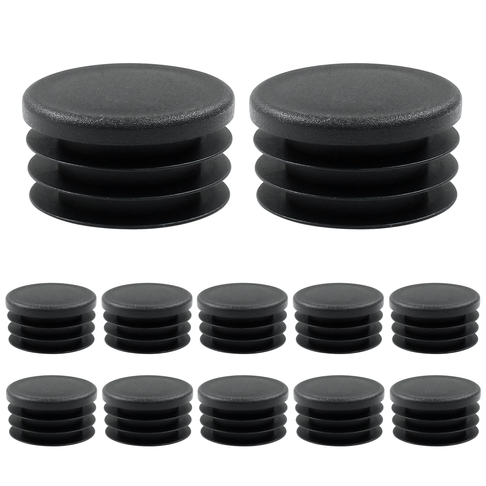 12 Pcs 1-1/4"" Round Plastic Plugs Insert Chair End Caps Black End Caps for Tubing, Chair Legs, TUOHAI002401201237