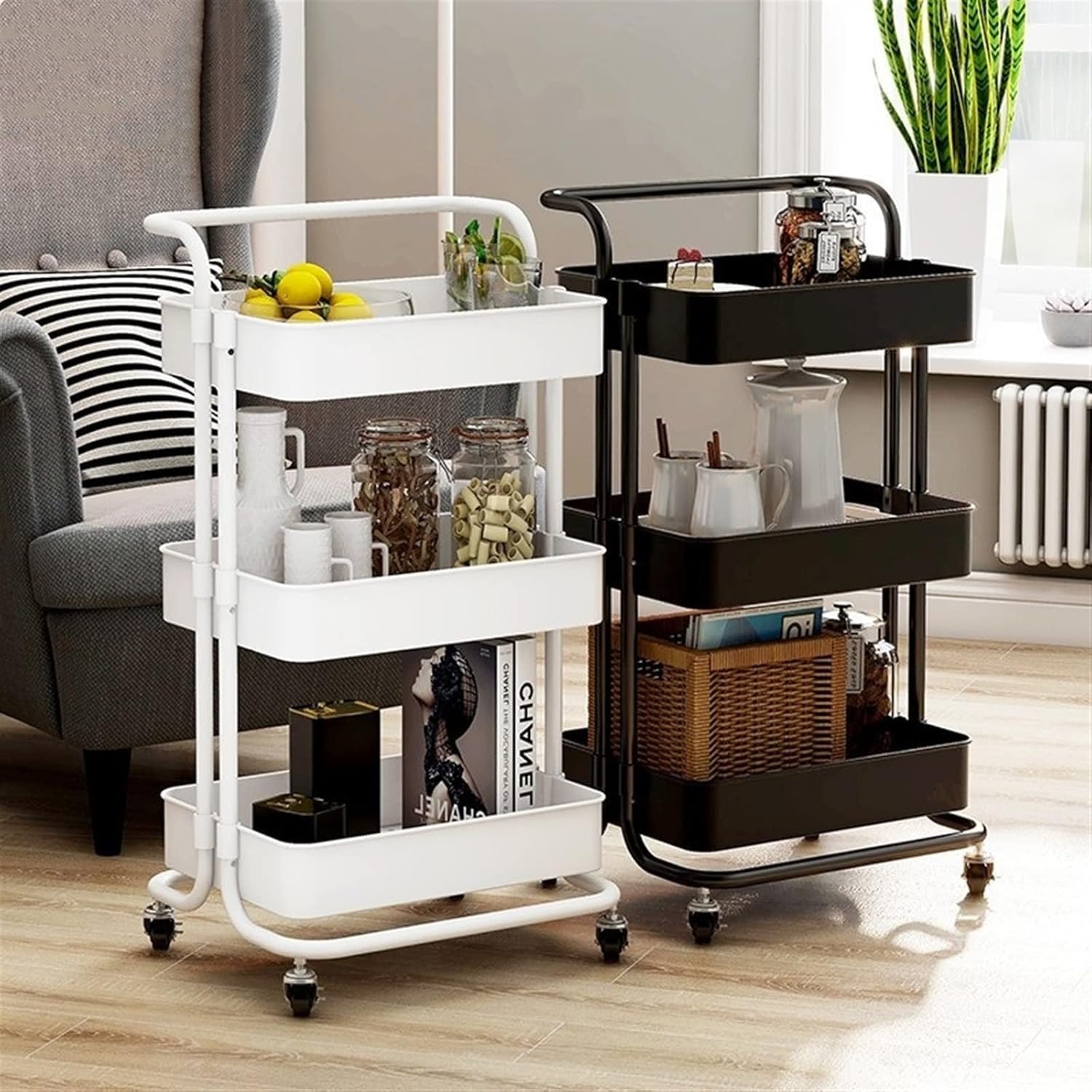 Carrito de Bar Carros de Servicio Carrito de Bar, Estante para salón, baño, Oficina, Carrito de Bebidas de 3 Niveles para cocinas, restaurantes, Salas de Estar, hoteles, Bares, Banquetes wyqdp24930(