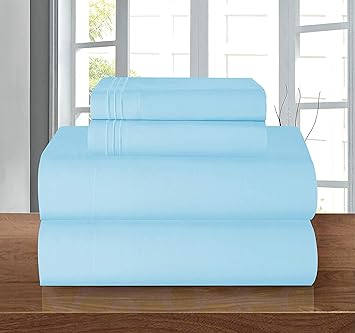 Elegant Comfort Luxury Soft 1500 Premier Egyptian 4-Piece Premium Hotel Quality Wrinkle Resistant Coziest Bedding Set, All Around Elastic Fitted Sheet, Deep Pocket up to 16inch, King, Aqua