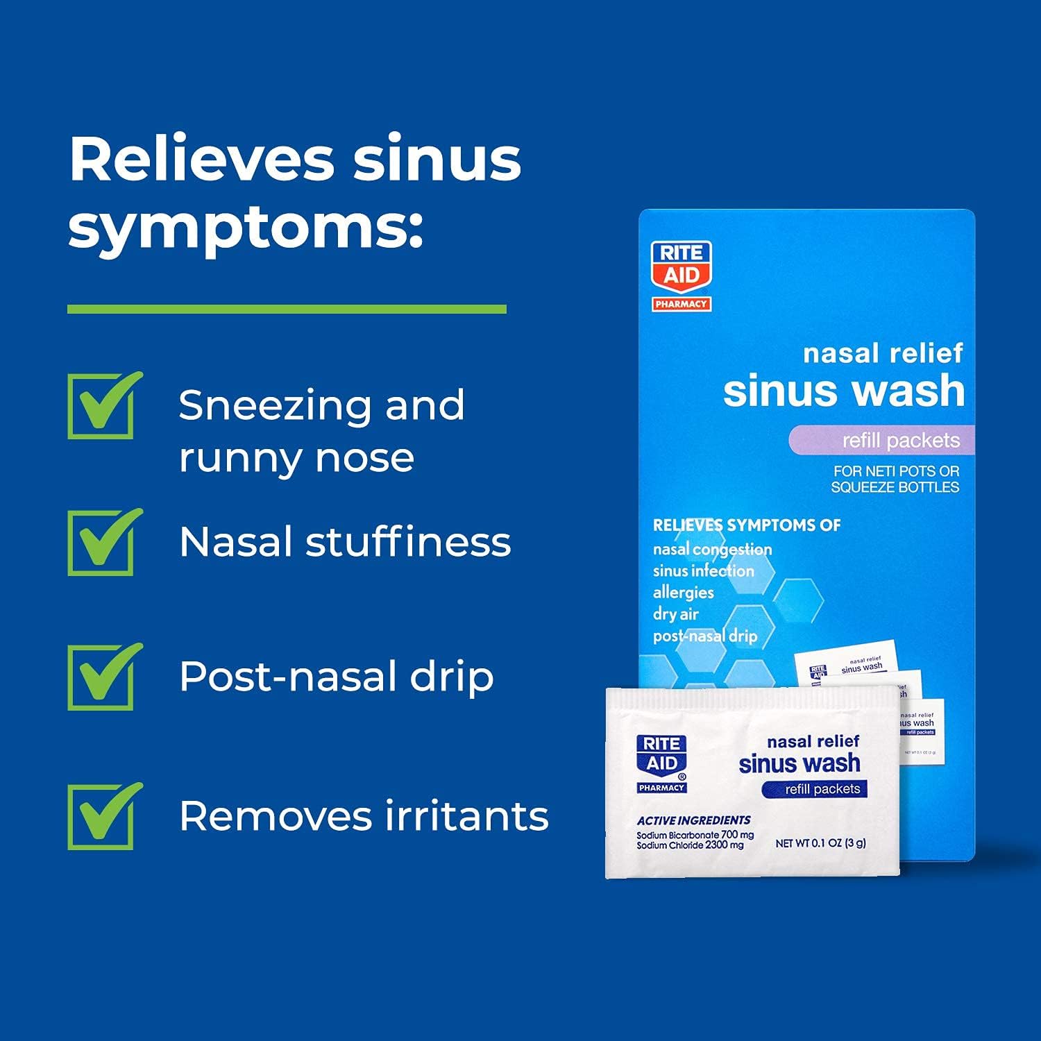 Buy Rite Aid Sinus Wash Refill, Individually Wrapped Saline Packets