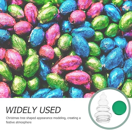 Miniatura 5 de Abaodam 6 unidades rellenables con forma de árbol de Navidad de plástico transparente adornos de Navidad recipientes de dulces para manualidades,