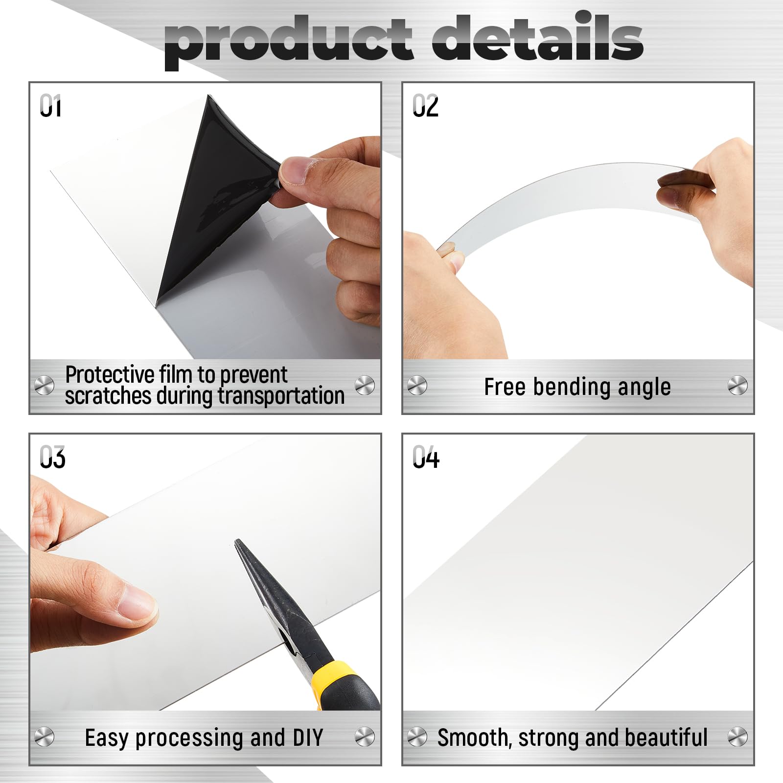 Stainless Steel Shims - 10 Pack, 16" x 3" -4