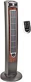 Lasko Oscillating Tower Fan with Remote, Quiet Floor Fans for Bedroom, 42", Woodgrain and Grey, T42954 - commissions earned