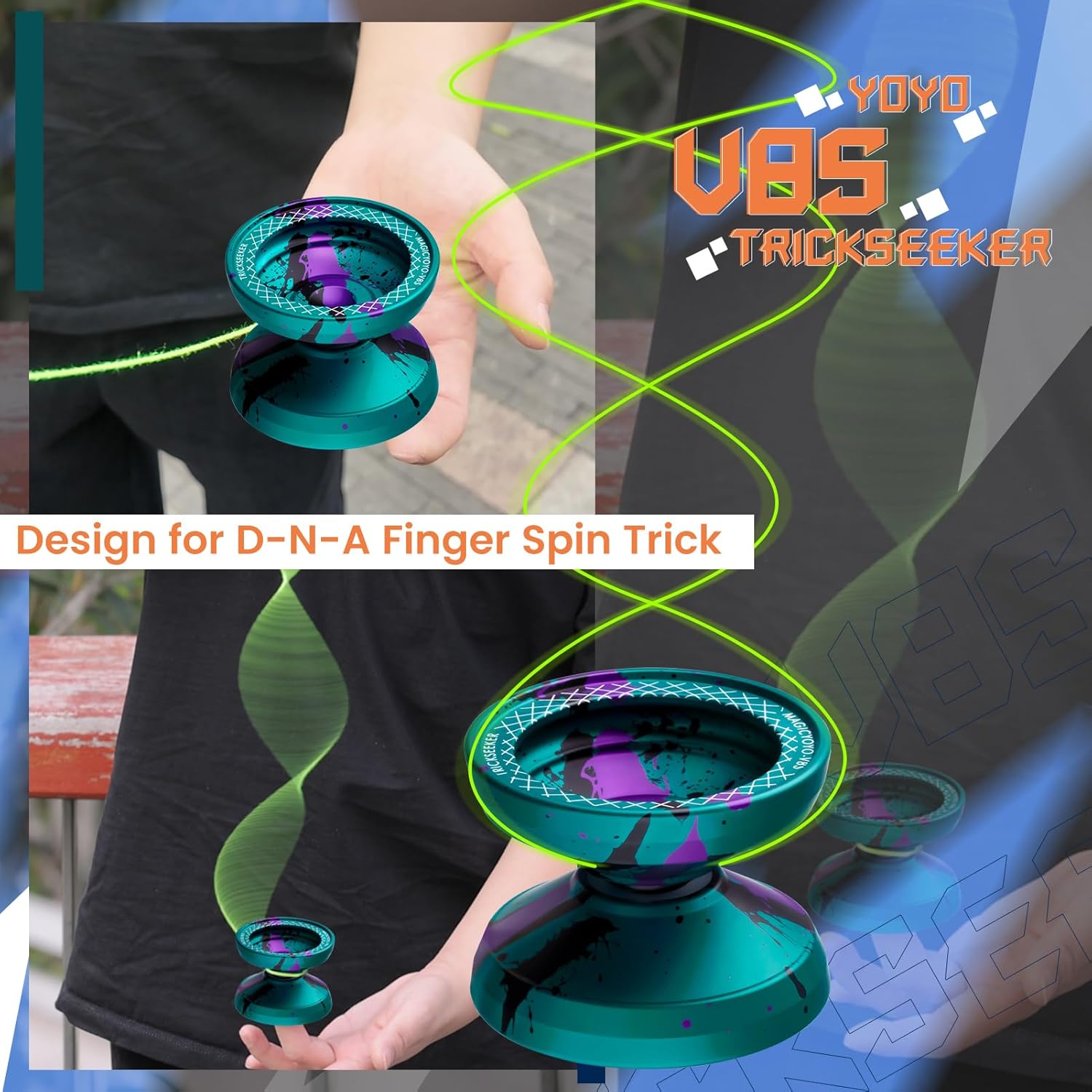 Pack of 2 Yoyos - K2 Red Dual Purpose Yoyo + V8s Teal Black Purple Responsive Yoyo
