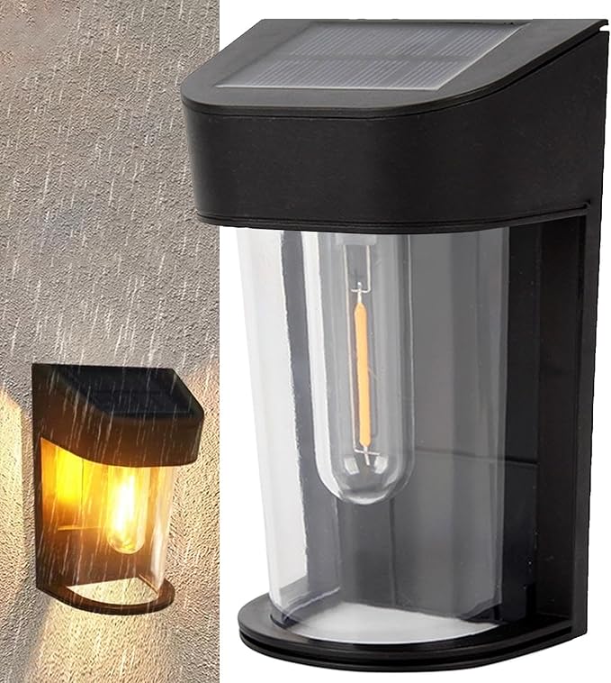 Ceprznvey Solar Security Lights, Porch Solar Light, Decorative Lighting, Sconce Wall Mount Lamp, Solar Wall Sconce Lights, Front House Wall Led Lamp, Garden Fence Light Lanterns for Porch, Garden, Fence