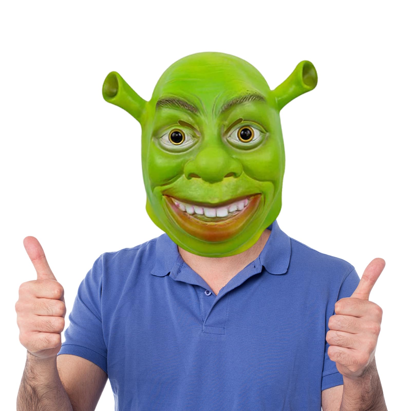 WORUIB Adult Shrek Costume Accessory, Funny Shrek Ears Mask for Cosplay & Halloween Parties, 30 cm x 30 cm