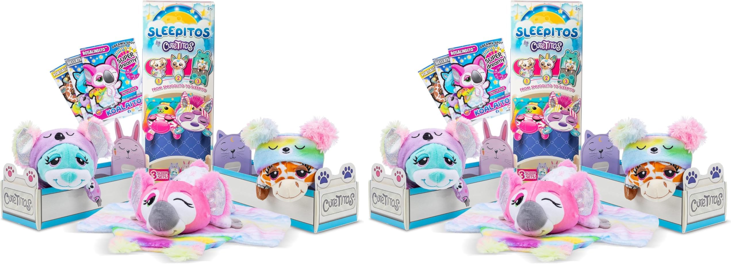 Cutetitos Sleepitos Collectible Plush - Snuggly Surprise Stuffed Animals - Collect All 10! Which Will You Get? (Pack of 2)