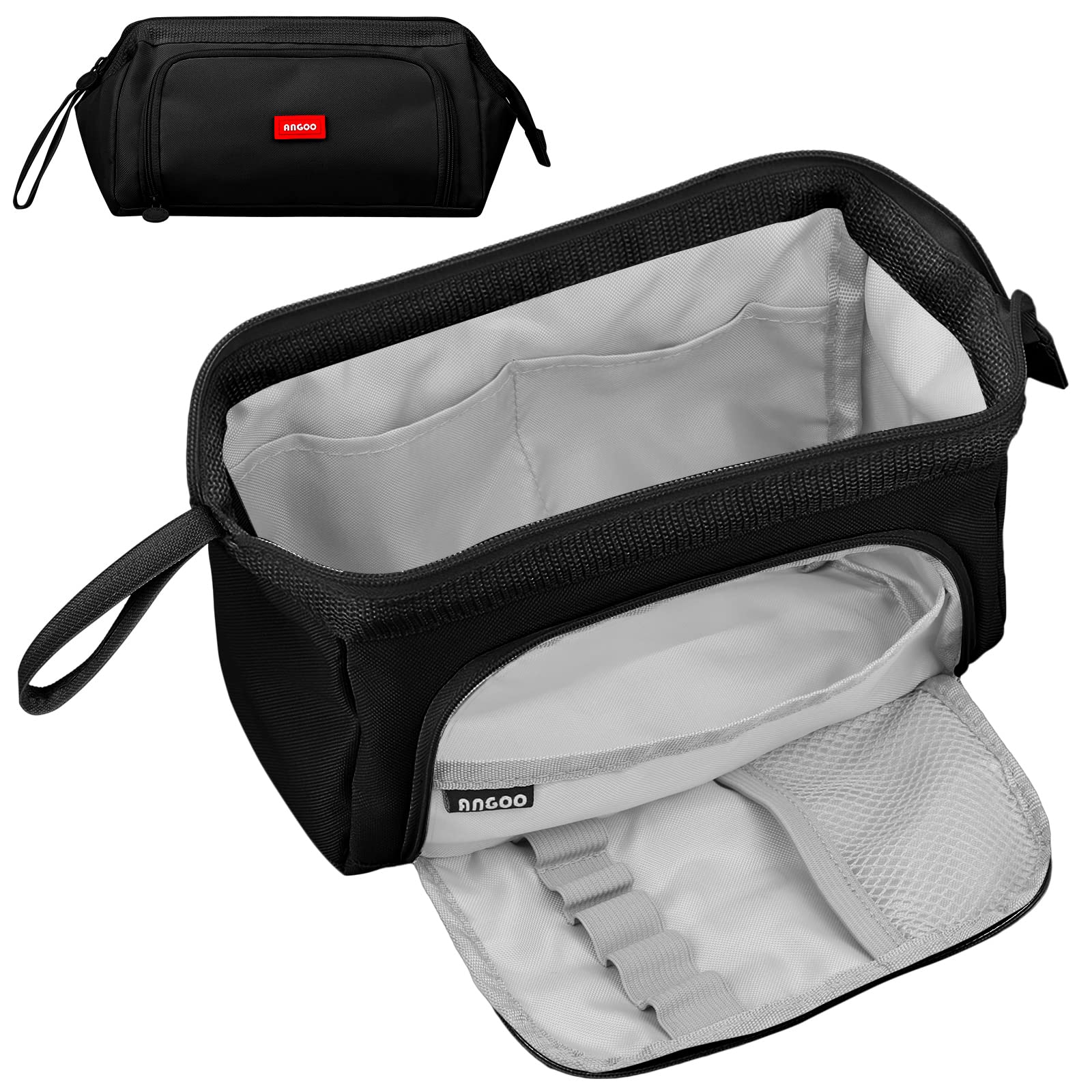 Sciphylia Estuche Escolar Estuche de Lápices de Gran Capacidad con Asa Estuche Escolar Grande para Niña Niño Organizador de Suministros Escolares de Papelería de Oficina Negro Oscuro