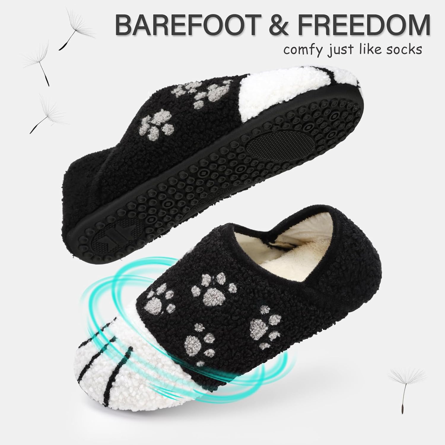 ATHMILE House Slippers for Women Men Indoor Barefoot Slippers Socks Furry Slip on House Shoes Cozy Comfy for Home Bedroom Travel Yoga - Image 3