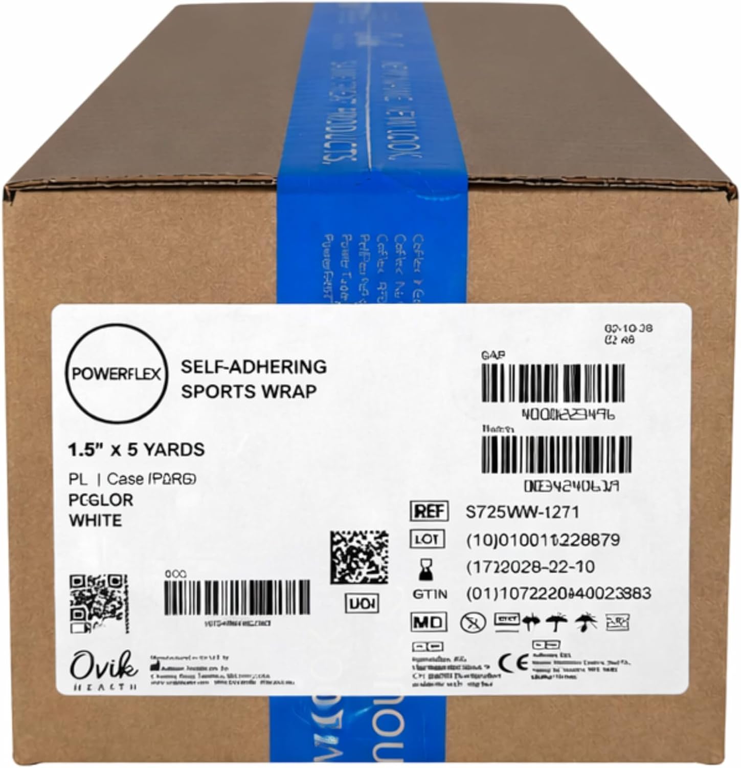 PowerFlex Athletic Tape - White - 1.5" x 6yd - Case of 32 - REF: 3715WH-032
