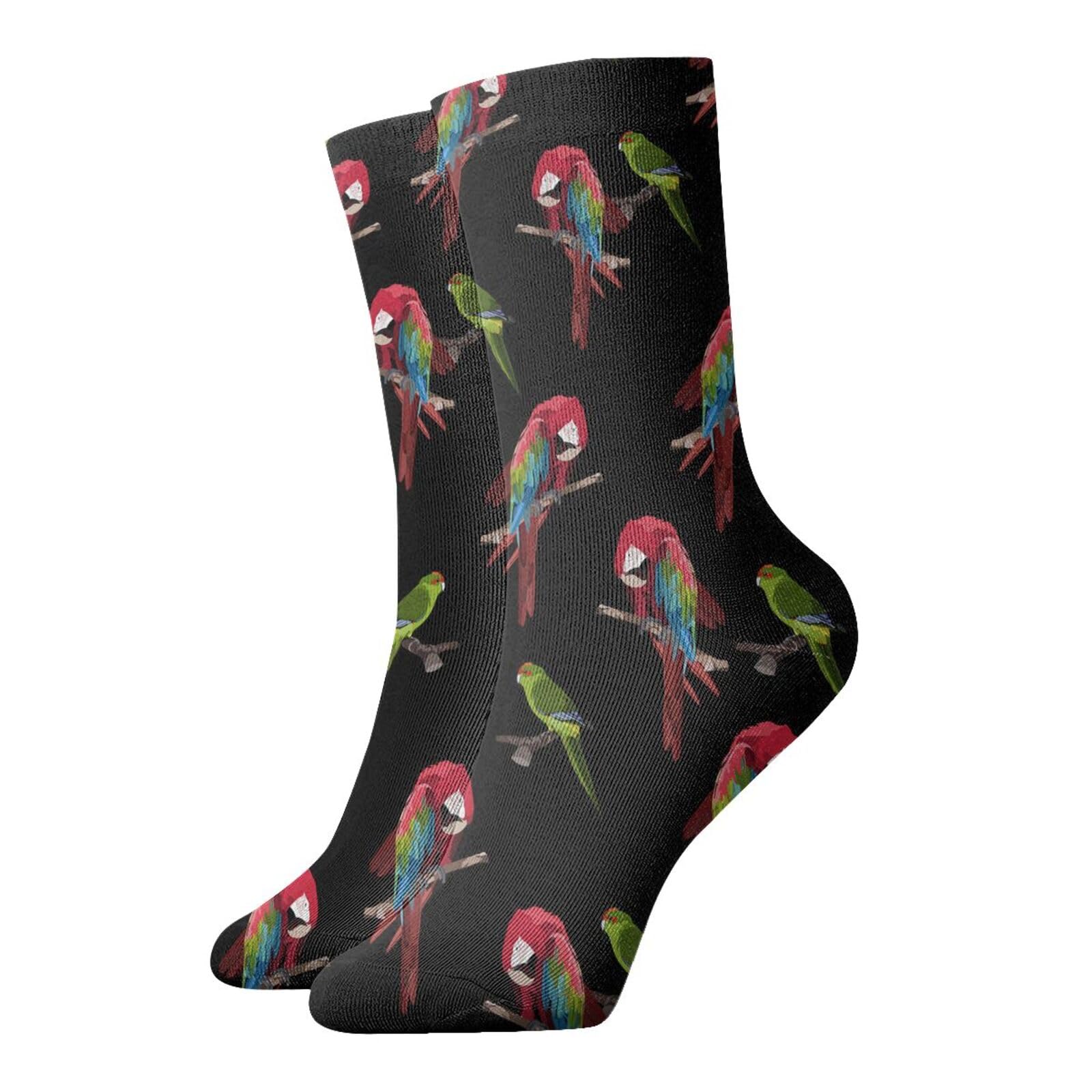 Hceaatb Adult Ankle Socks Cute Beautiful Parrot Casual Crew Socks Combed Cotton Sock Colorful Fun Socks For Men'S Women'S Thermal