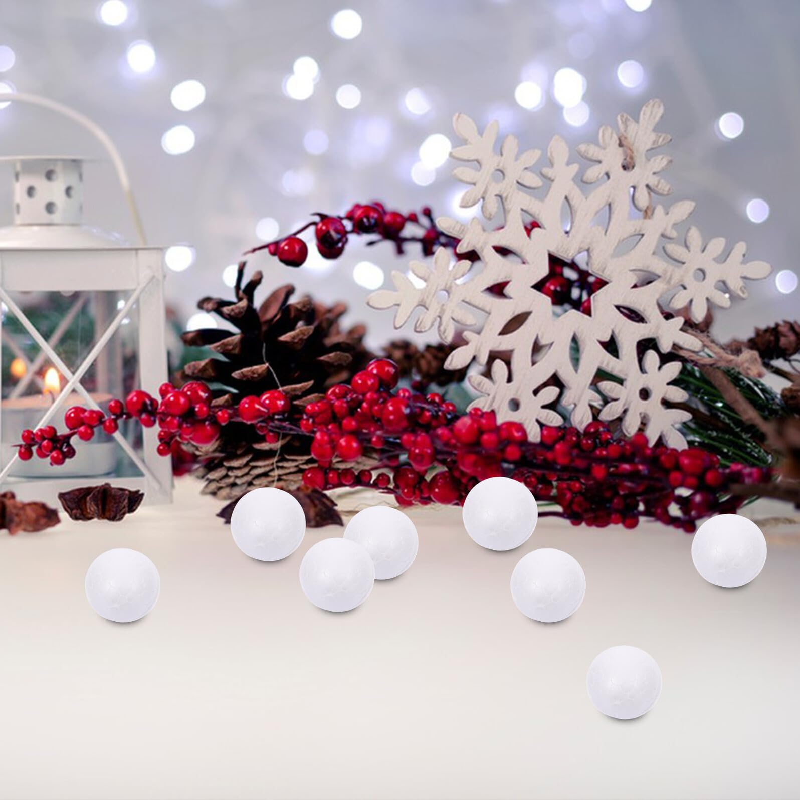 250 Pezzi Palline di Gommapiuma Bianche da 2,5 Cm per Lavoretti la Palla, Ornamenti Natalizi Fai da Te per Progetti Creativi in Casa, Scuola e Feste di Natale