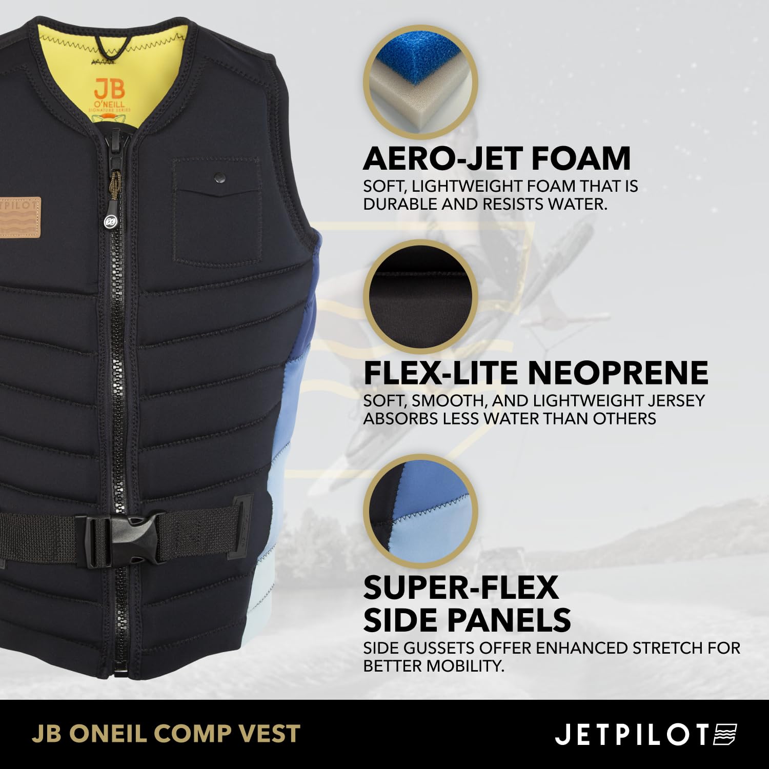 Amazon.com : Jetpilot JB Oneill Neoprene Comp Vest-Black-XXS
