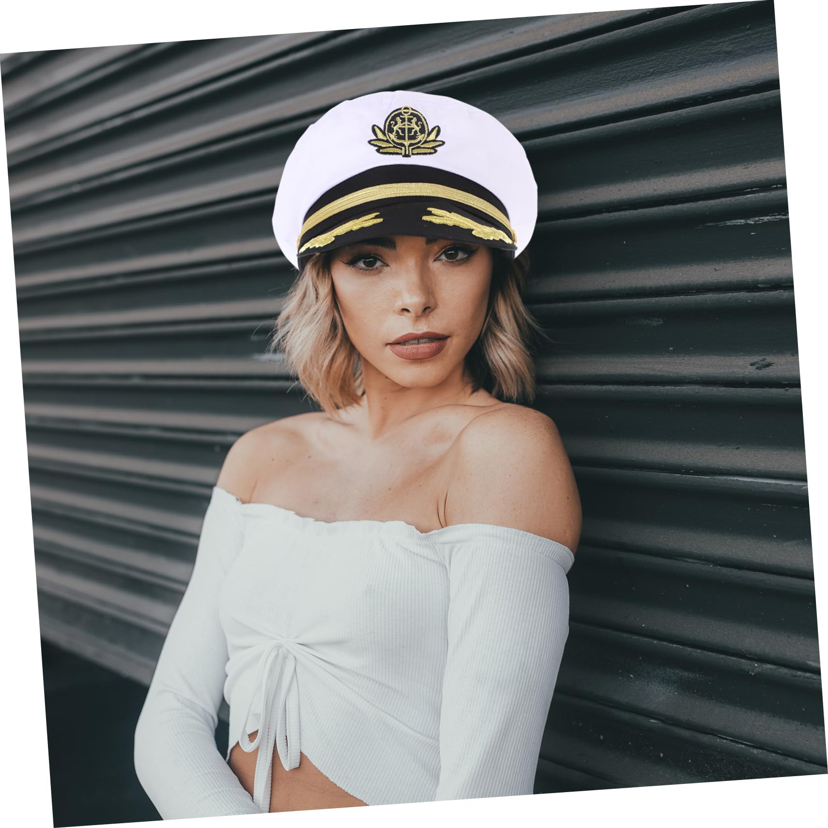 Holibanna Gorra Azul Marino Blanca Traje De La Marina Sombrero De Decoración Accesorios De Vestir Sombreros De Verano para Hombres Sombrero Hombres Adultos Algodón