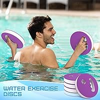 Vista 7 de Hungdao Juego de 4 discos de ejercicio acuático para piscina, juego de ejercicios de espuma EVA, equipo aeróbico para adultos, resistencia